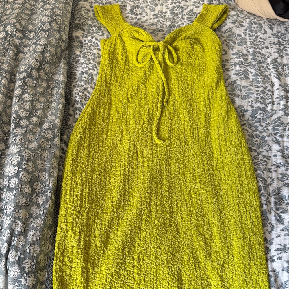 Jessica Simpson Lime Green Textured Midi Dress